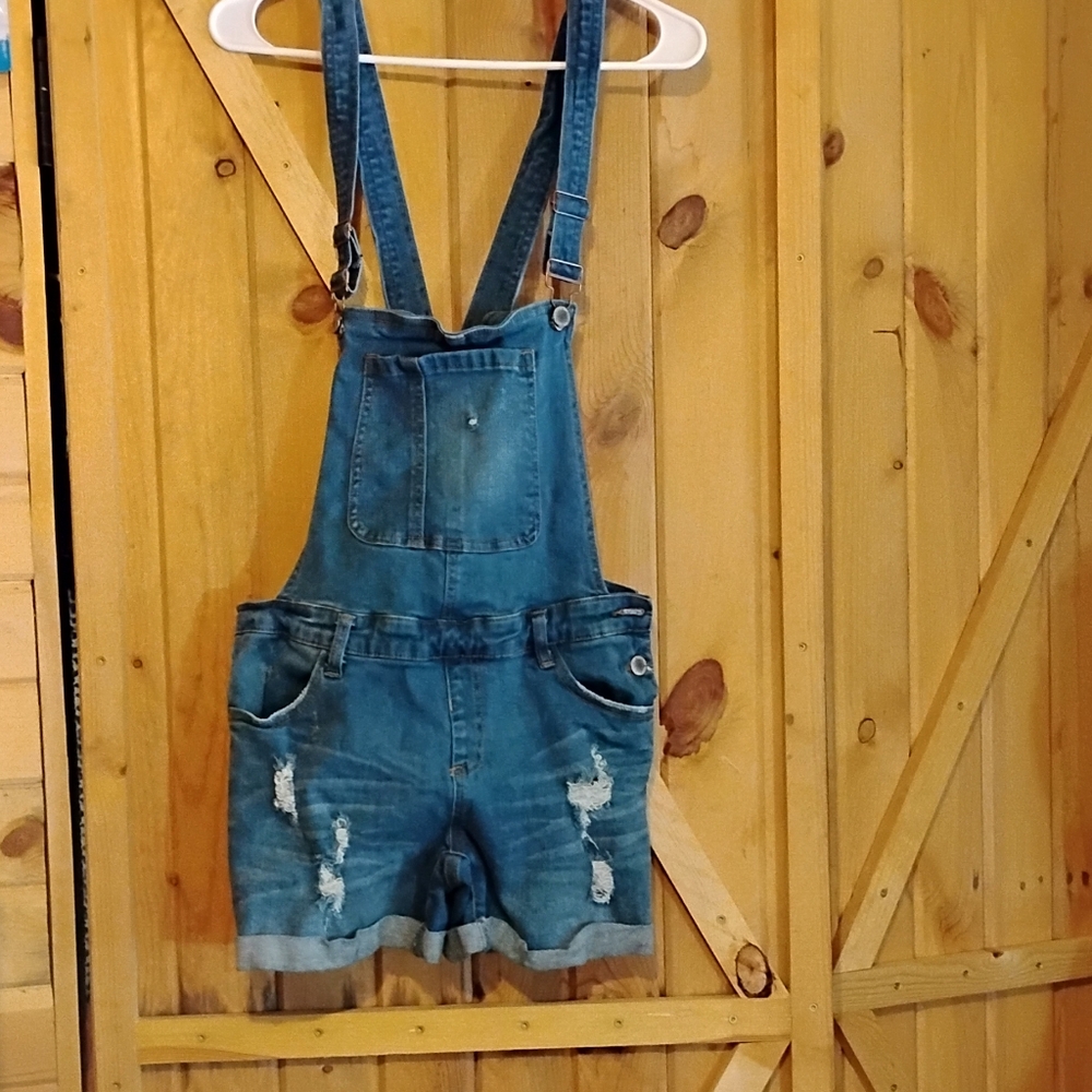 Denim Blue Women's Overall Shorts
